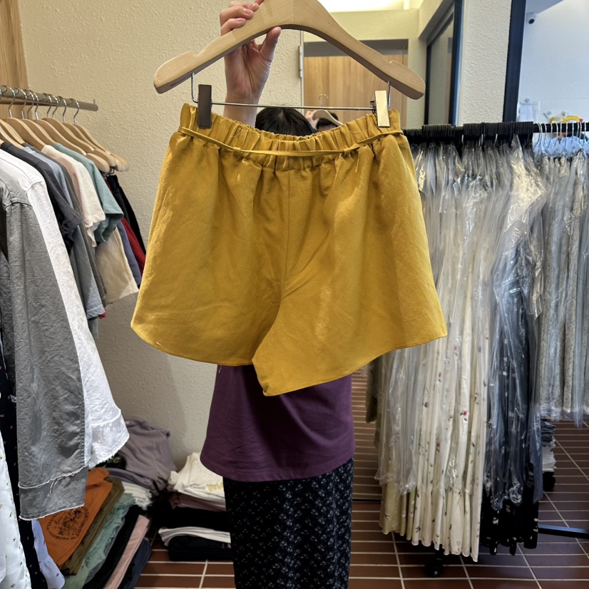 CHOI-L韓國東大門代購女裝新品時尚職業推薦短褲高腰亞麻CHOI短褲