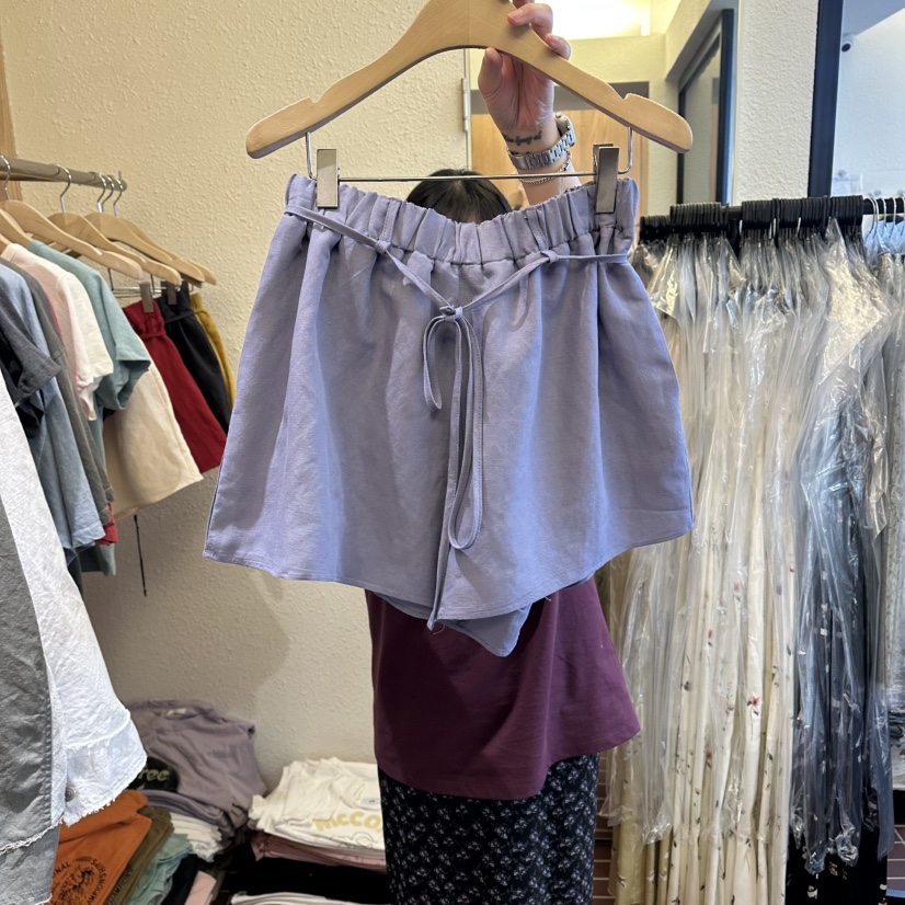 CHOI-L韓國東大門代購女裝新品時尚職業推薦短褲高腰亞麻CHOI短褲圖色2