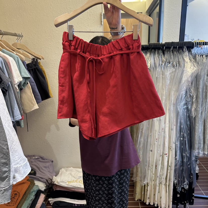 CHOI-L韓國東大門代購女裝新品時尚職業推薦短褲高腰亞麻CHOI短褲圖色3