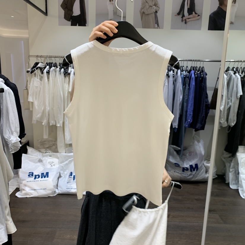 OURIN/THIS IS韓國代購女裝新款休閑職業吊帶背心撞色紐扣OURIN/THIS IS吊帶/背心