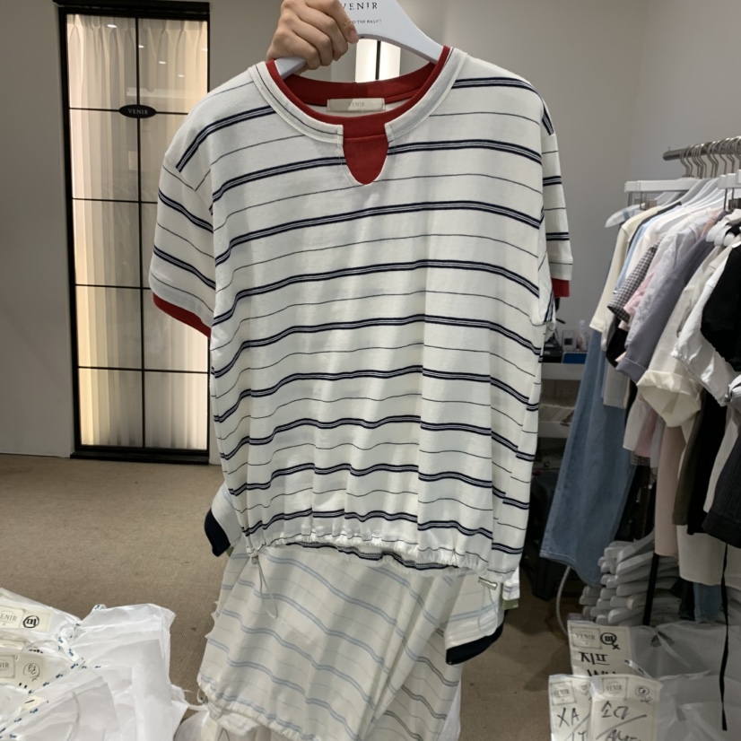 VENIR-a韓國直郵女士新品26夏季職業26春夏推薦人氣休閑T恤VENIR-aT恤圖色1