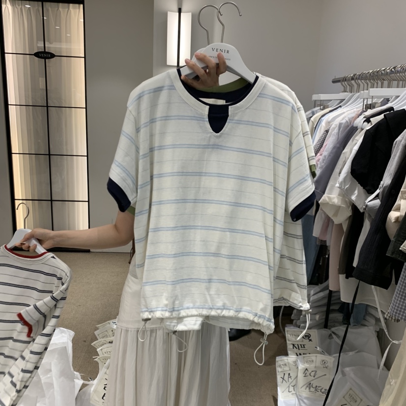 VENIR-a韓國直郵女士新品26夏季職業26春夏推薦人氣休閑T恤VENIR-aT恤圖色2
