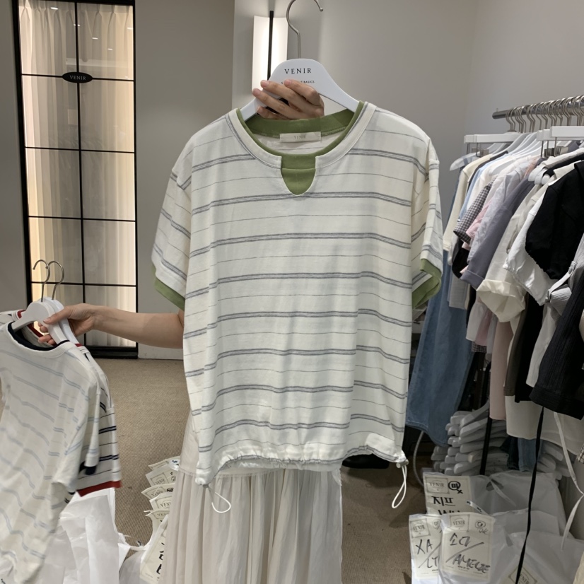 VENIR-a韓國直郵女士新品26夏季職業26春夏推薦人氣休閑T恤VENIR-aT恤圖色3