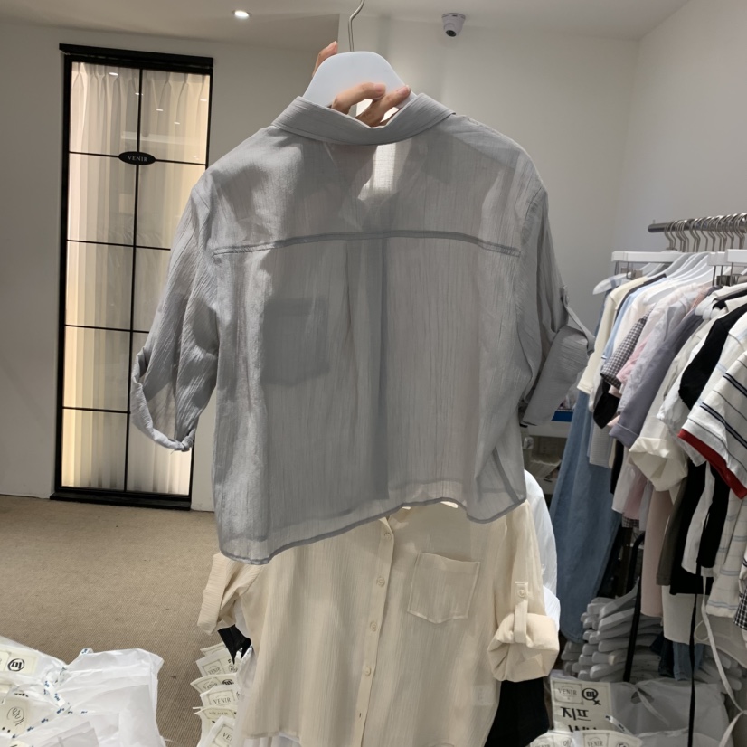 VENIR-a韓國直郵實拍女裝新品時尚推薦休閑人氣襯衫蕾絲衫VENIR-a襯衫/蕾絲衫
