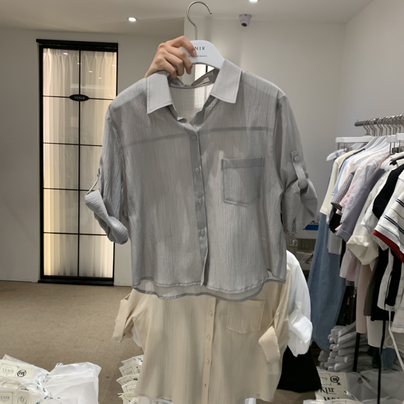 VENIR-a韓國直郵實拍女裝新品時尚推薦休閑人氣襯衫蕾絲衫VENIR-a襯衫/蕾絲衫圖色1