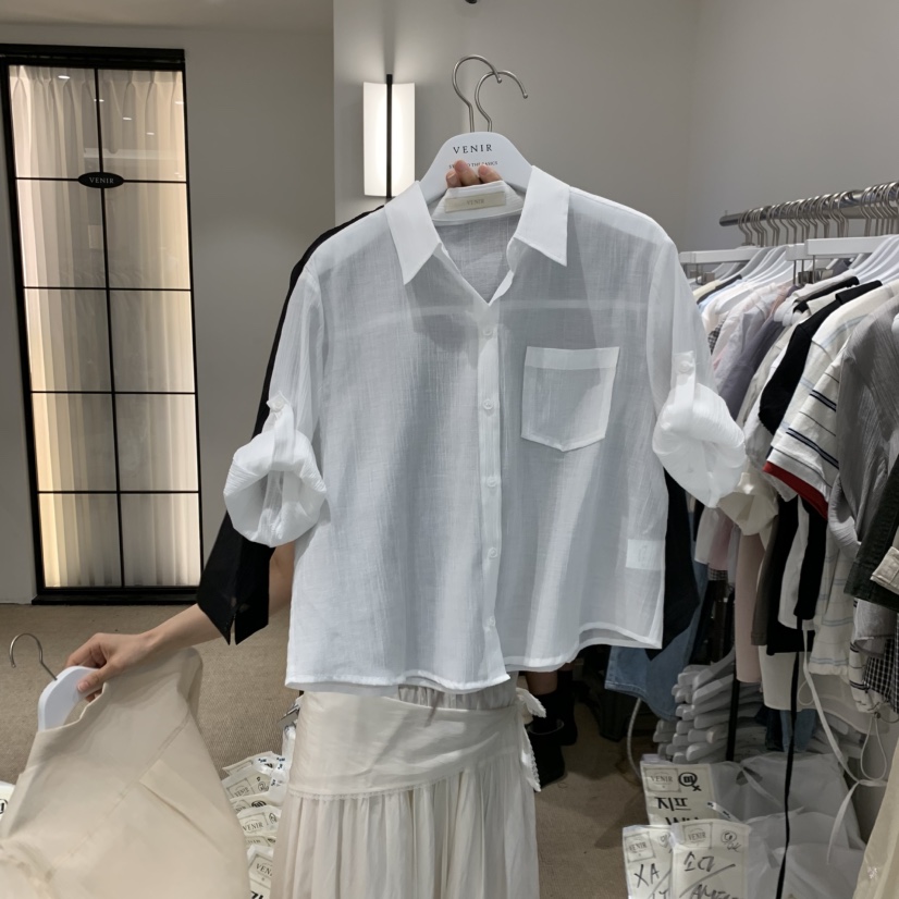 VENIR-a韓國直郵實拍女裝新品時尚推薦休閑人氣襯衫蕾絲衫VENIR-a襯衫/蕾絲衫圖色3