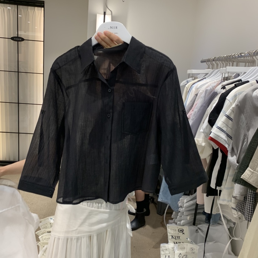 VENIR-a韓國直郵實拍女裝新品時尚推薦休閑人氣襯衫蕾絲衫VENIR-a襯衫/蕾絲衫圖色4