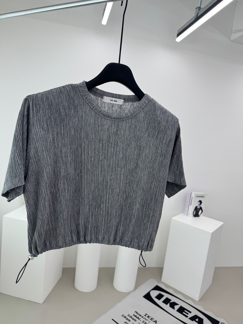 RED-A韓國東大門代購女裝新品推薦26夏季26春夏職業T恤褶皺RED-AT恤圖色1