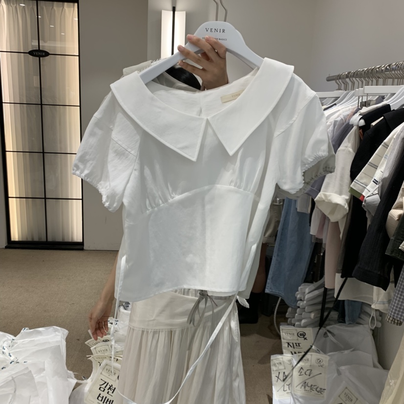 VENIR-a韓國直郵實拍女士新款熱賣休閑26春夏襯衫蕾絲衫VENIR-a襯衫/蕾絲衫圖色1