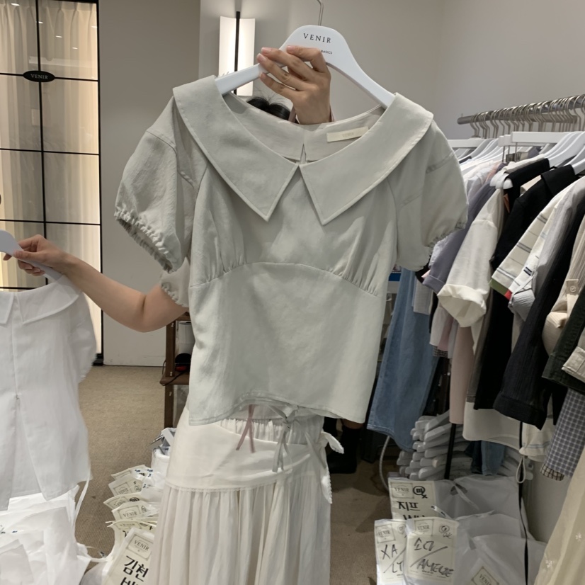 VENIR-a韓國直郵實拍女士新款熱賣休閑26春夏襯衫蕾絲衫VENIR-a襯衫/蕾絲衫圖色2