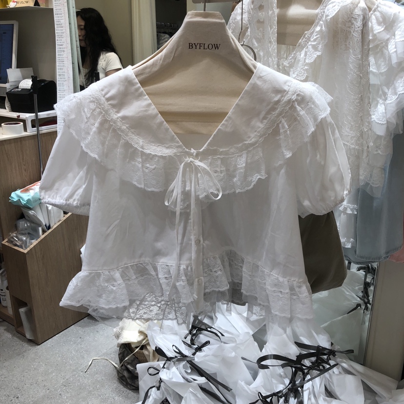 BY FLOW東大門實拍韓國女裝新款熱賣26春夏推薦襯衫蕾絲衫BY FLOW襯衫/蕾絲衫圖色1