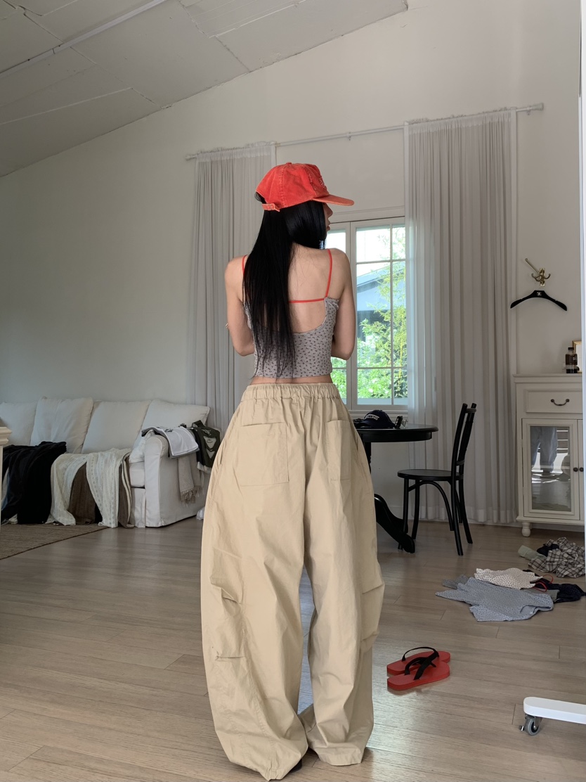 BADCALM韓國直郵實拍女士新款26夏季職業26春夏休閑褲尼龍BADCALM休閑褲