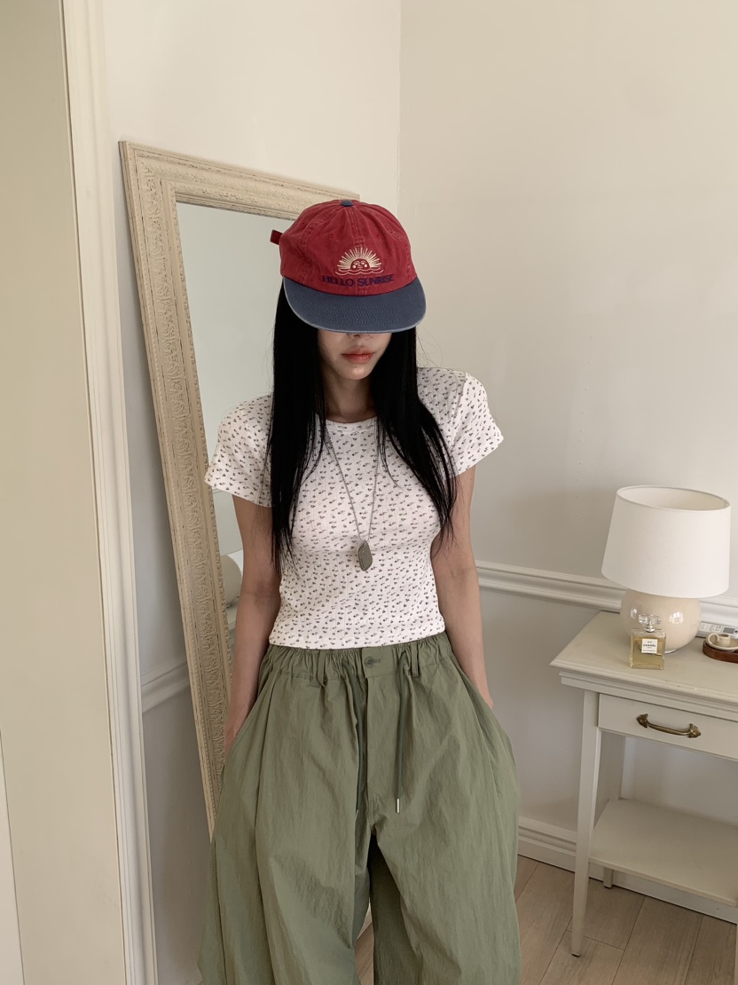 BADCALM韓國直郵實拍女士新款26夏季職業26春夏休閑褲尼龍BADCALM休閑褲