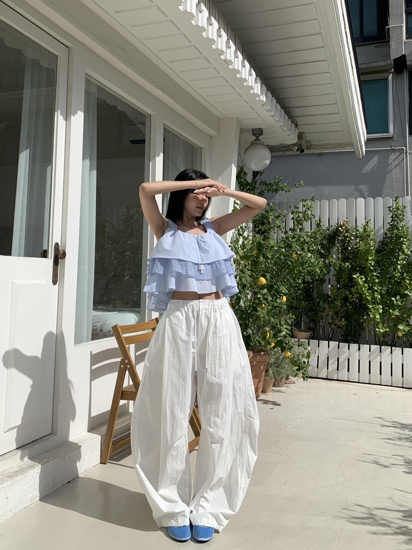 BADCALM韓國直郵實拍女士新款26夏季職業26春夏休閑褲尼龍BADCALM休閑褲