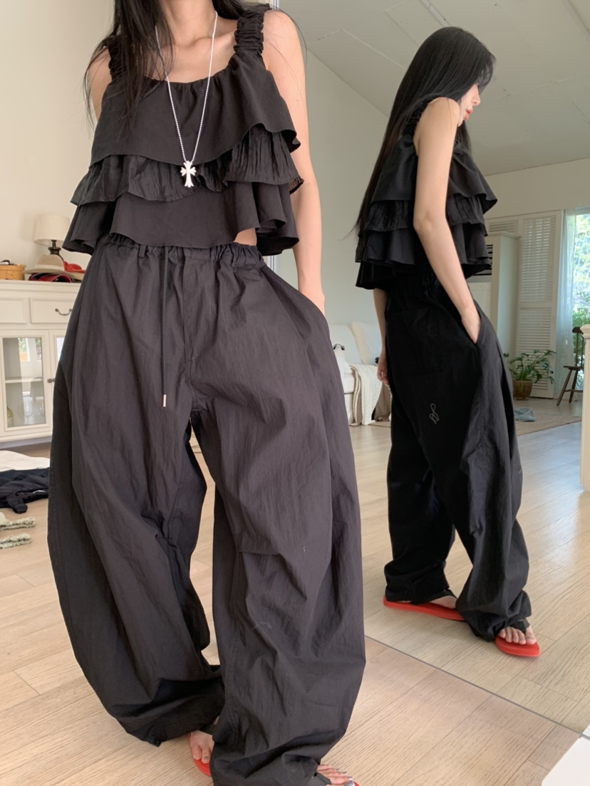 BADCALM韓國直郵實拍女士新款26夏季職業26春夏休閑褲尼龍BADCALM休閑褲圖色6