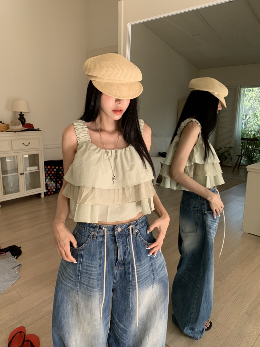 BADCALM韓國直郵女裝新款26春夏時尚人氣職業吊帶背心多層BADCALM吊帶/背心圖色3