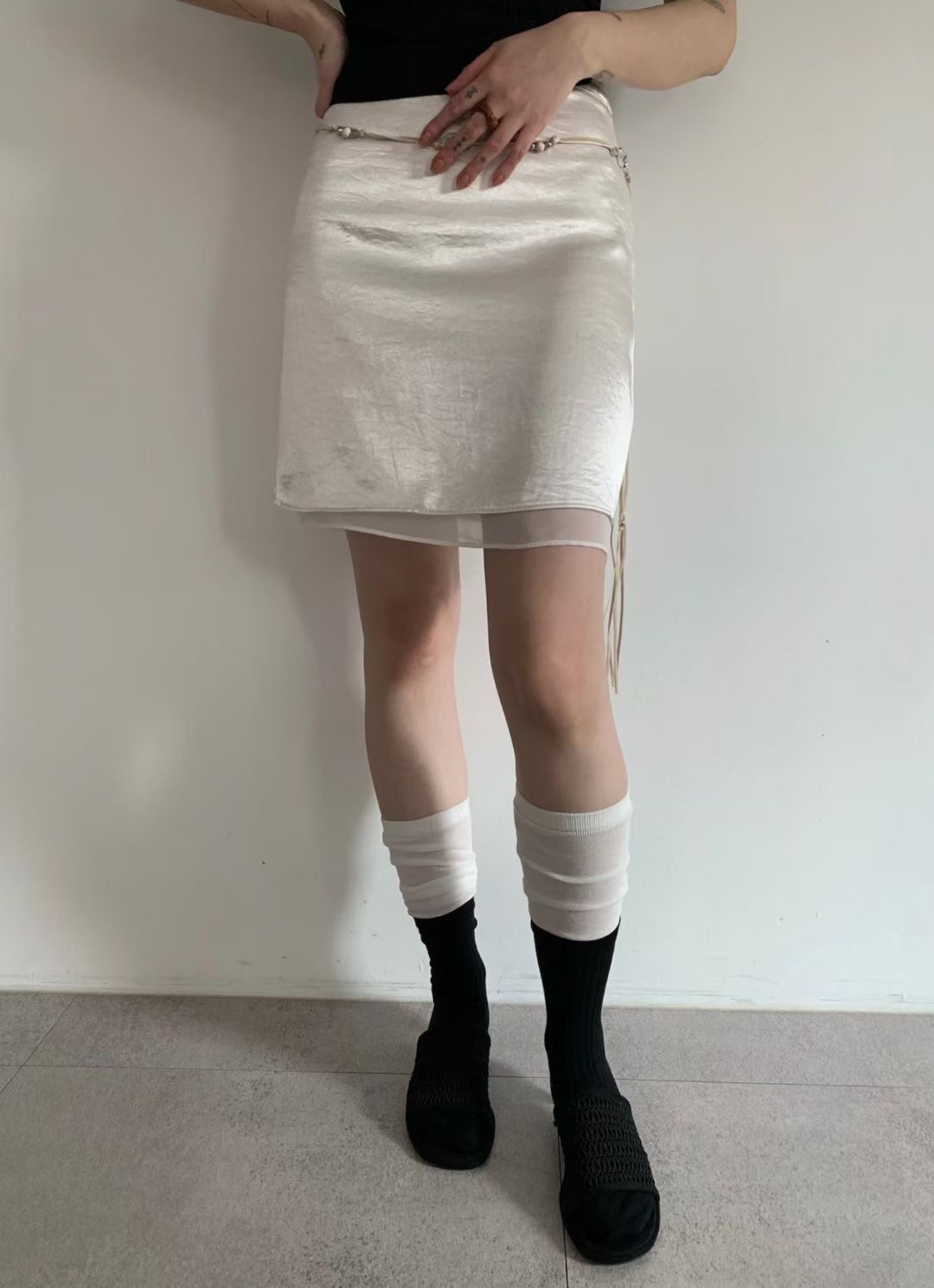 A.ME韓國東大門直郵女裝新款熱賣26春夏職業半身裙中短裙A.ME半身裙/中短裙圖色1