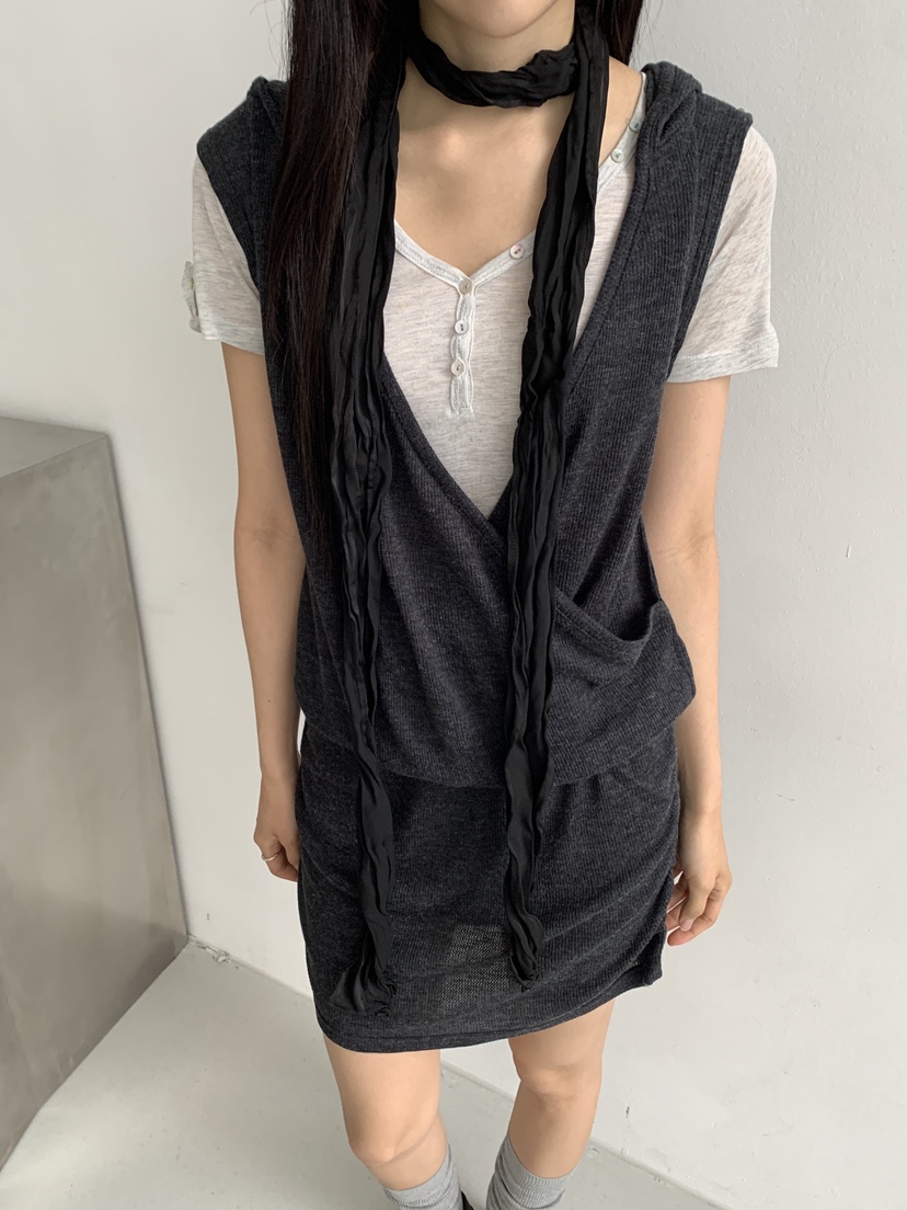 MURMUR韓國直郵實拍女士新款熱賣26春夏休閑推薦連衣裙連帽MURMUR連衣裙