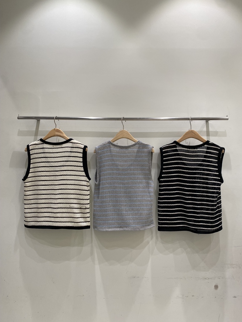 ONDO-P韓國東大門代購女士新品職業人氣26春夏馬甲華夫格條紋ONDO-P馬甲