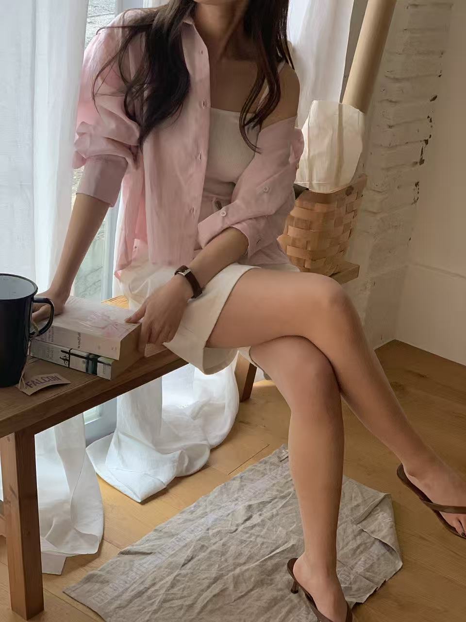 VINE韓國東大門直郵女士新款人氣職業26春夏時尚襯衫蕾絲衫VINE襯衫/蕾絲衫