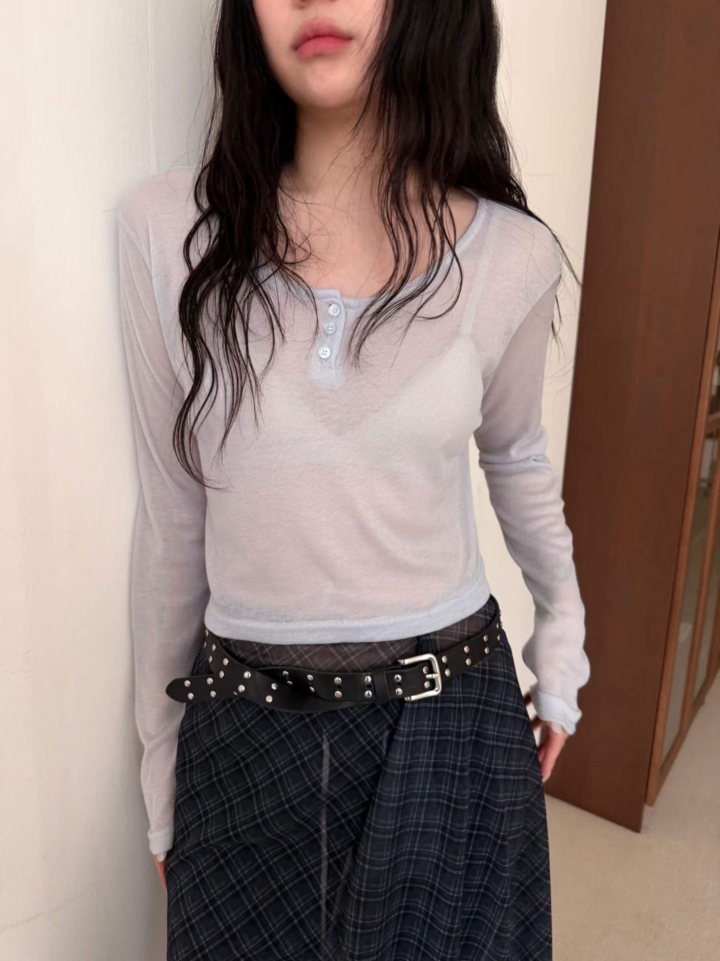 A.ME韓國直郵女士新品休閑職業推薦熱賣26夏季26春夏長袖T恤A.ME長袖T恤