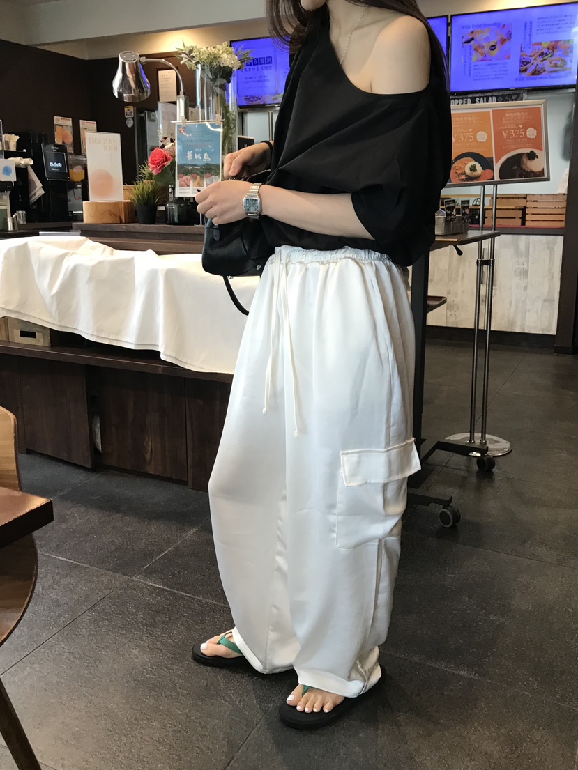 CEDARWOOD韓國東大門直郵女士新款時尚推薦褲子工裝褲緞面CEDAR WOOD褲子