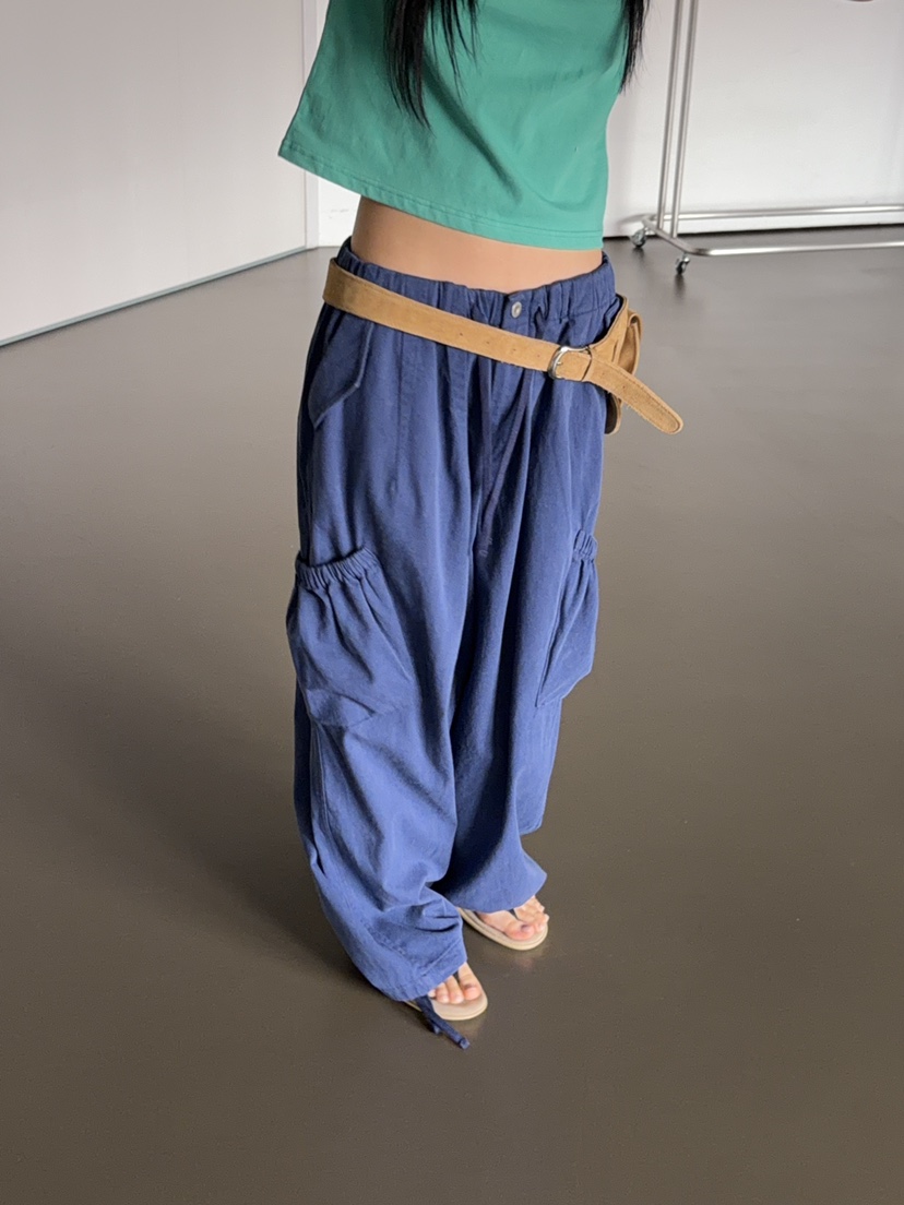 SUNDER MARKET韓國東大門直郵女裝新品熱賣休閑褲口袋束帶SUNDER MARKET休閑褲