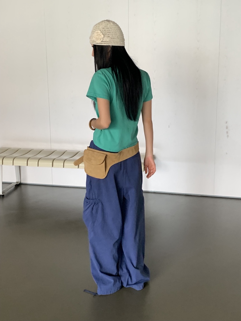 SUNDER MARKET韓國東大門直郵女裝新品熱賣休閑褲口袋束帶SUNDER MARKET休閑褲