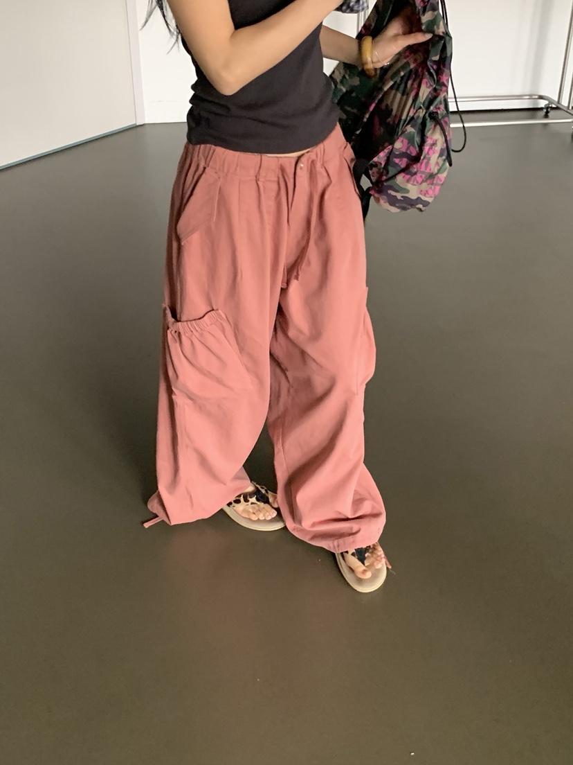 SUNDER MARKET韓國東大門直郵女裝新品熱賣休閑褲口袋束帶SUNDER MARKET休閑褲圖色2