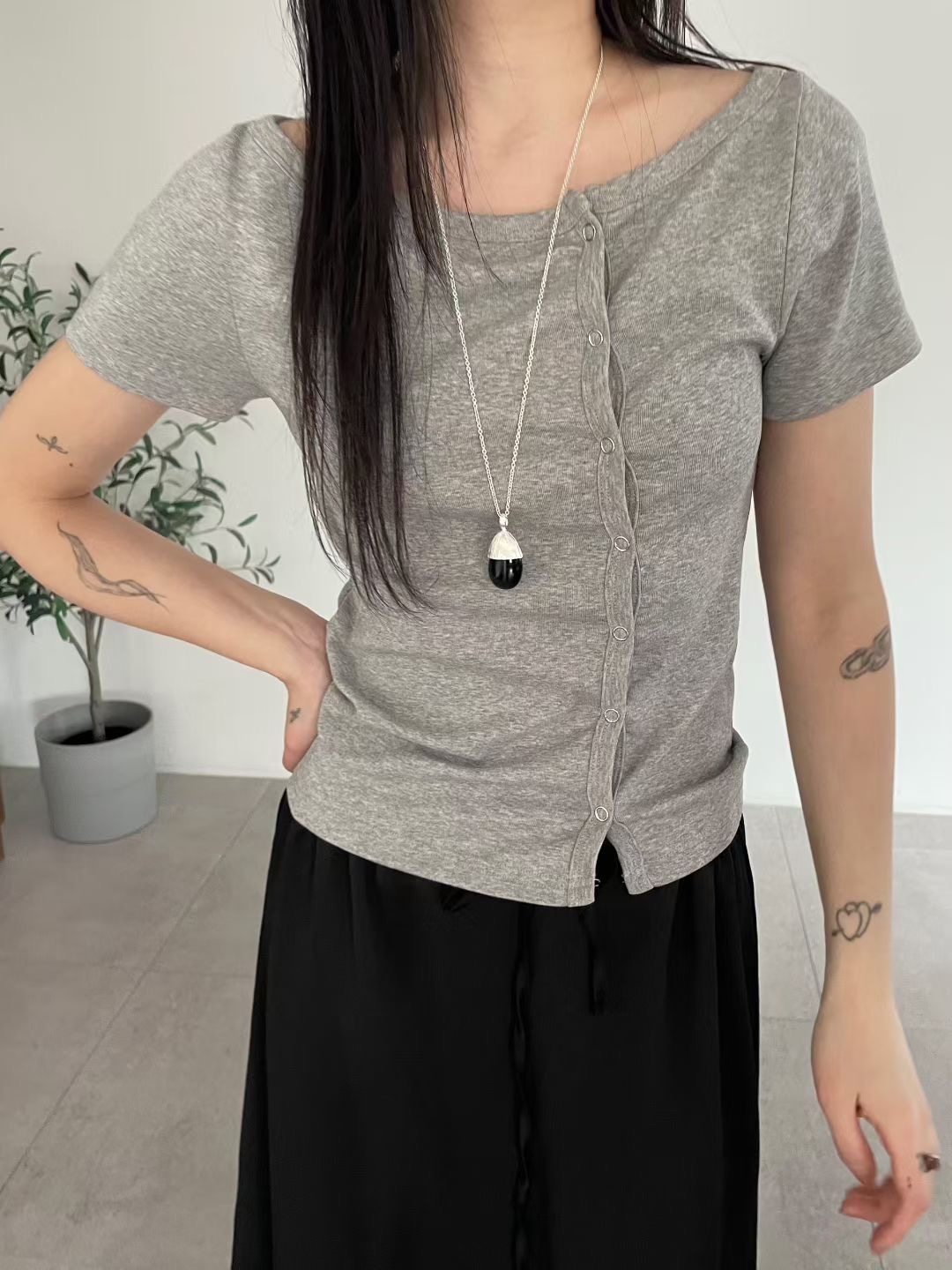A.ME韓國代購女裝新款職業26春夏時尚人氣休閑T恤不含配飾A.MET恤圖色2