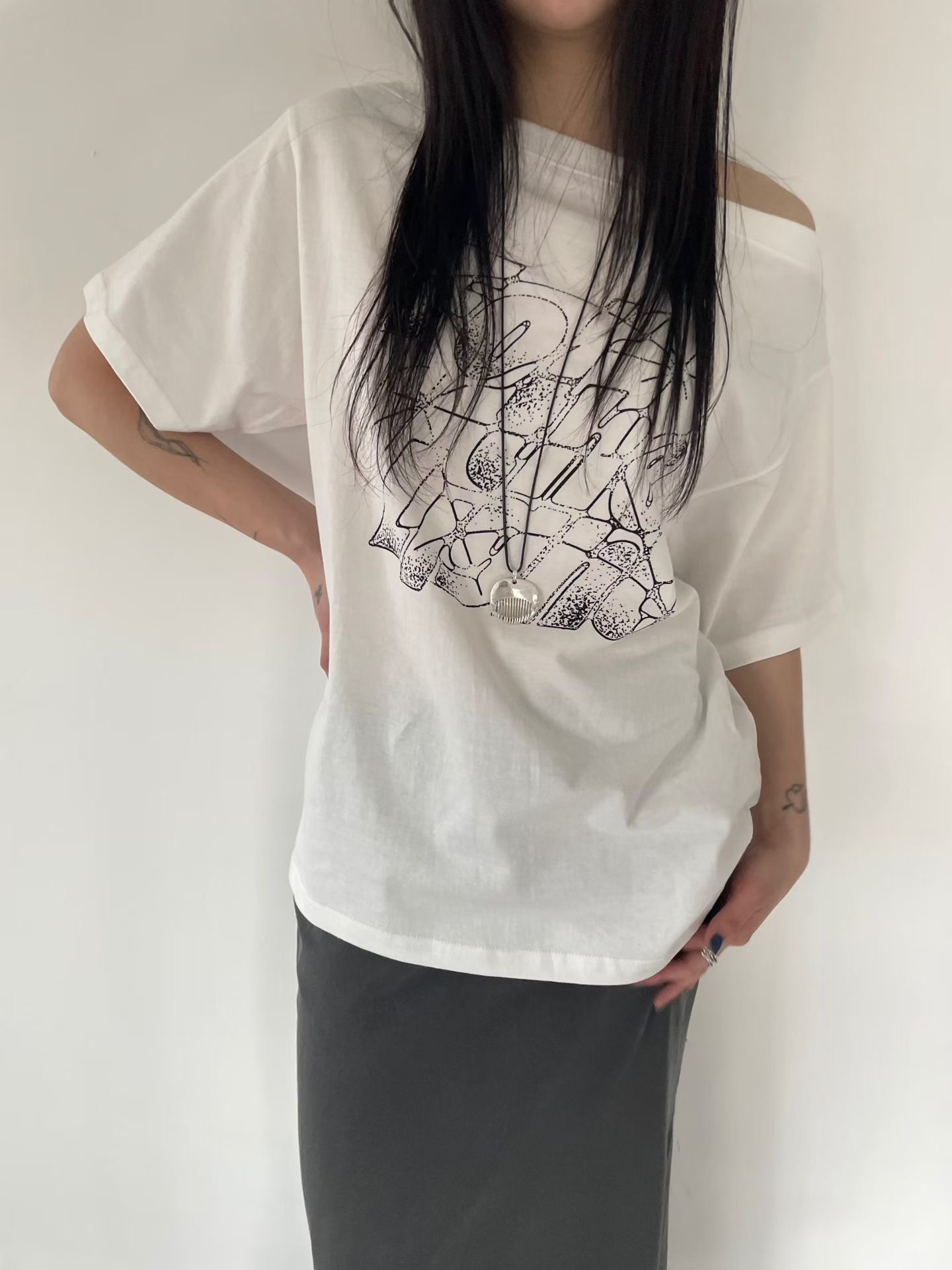 A.ME韓國直郵實拍女士新品26春夏推薦26夏季T恤不含配飾A.MET恤圖色1