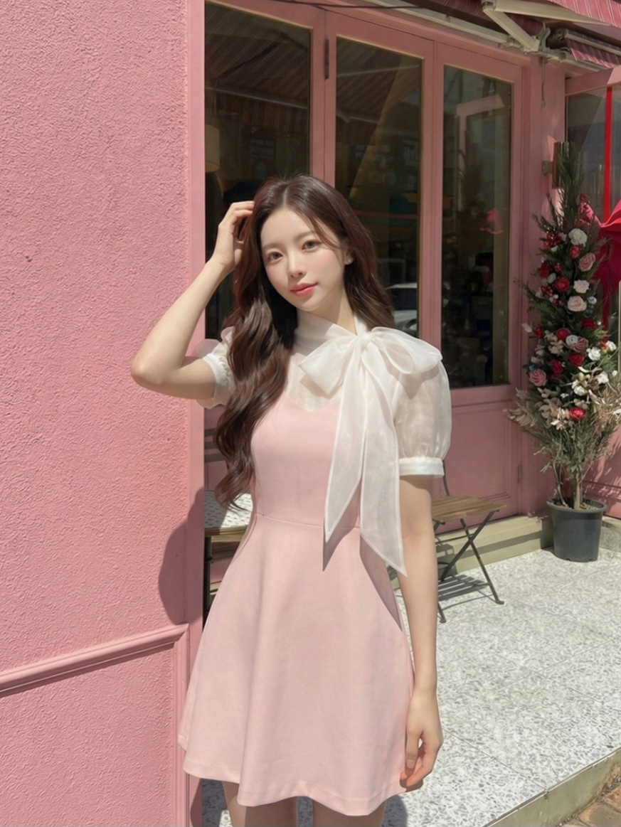 BABY韓國直郵實拍女士新品時尚人氣職業休閑26夏季連衣裙BABY連衣裙圖色1