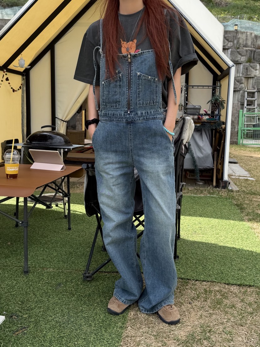 SUNDER MARKET韓國東大門代購女裝新品時尚休閑26春夏背帶褲SUNDER MARKET背帶褲