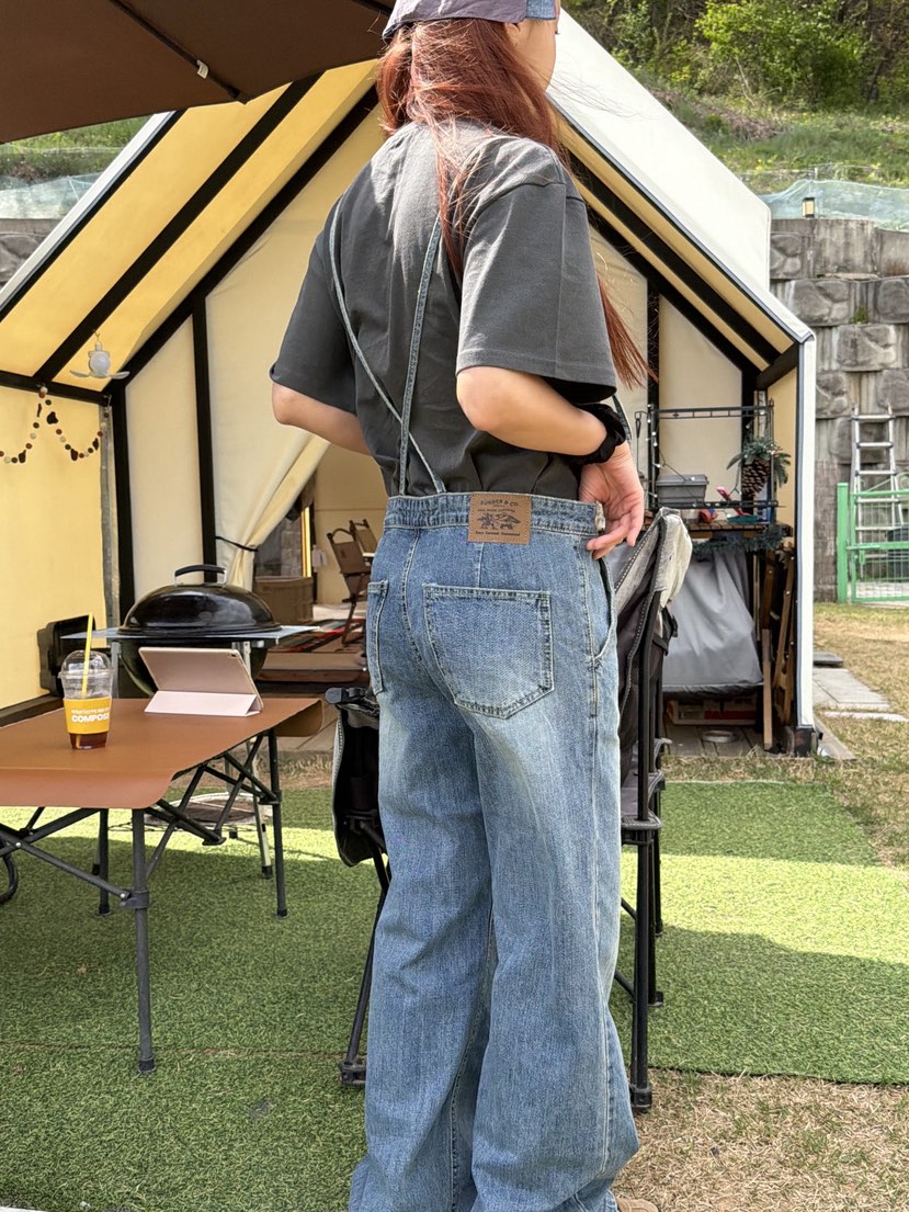 SUNDER MARKET韓國東大門代購女裝新品時尚休閑26春夏背帶褲SUNDER MARKET背帶褲