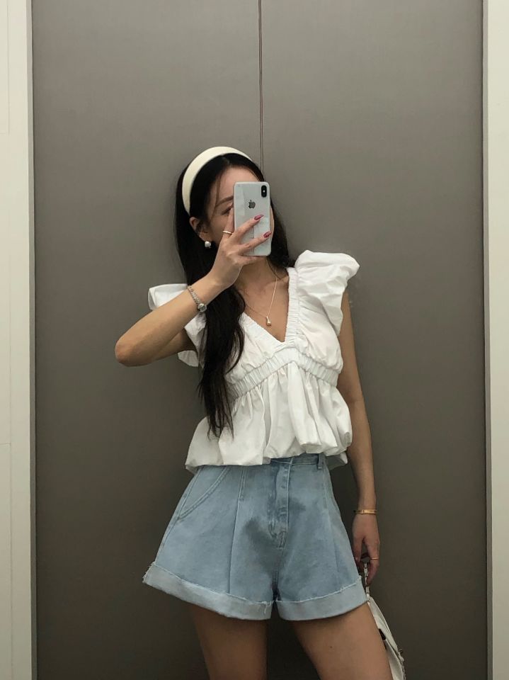 mars韓國直郵實拍女裝新款人氣26春夏熱賣休閑襯衫蕾絲衫mars襯衫/蕾絲衫圖色2