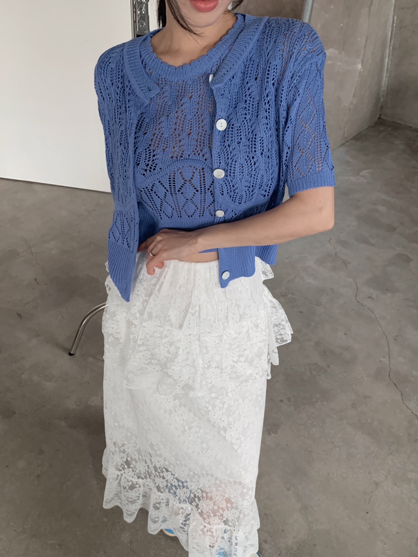 MAISONDEGLORY韓國東大門代購女士新款職業26夏季長裙短款蕾絲MAISON DE GLORY長裙