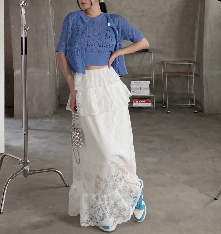 MAISONDEGLORY韓國東大門代購女士新款職業26夏季長裙短款蕾絲MAISON DE GLORY長裙圖色2