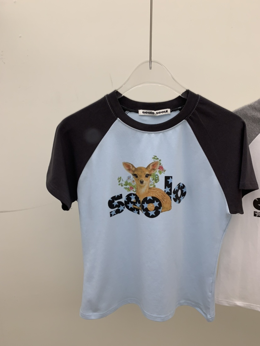 SEOLO韓國直郵女士新品時尚推薦熱賣26夏季職業人氣休閑T恤Seolo seoulT恤