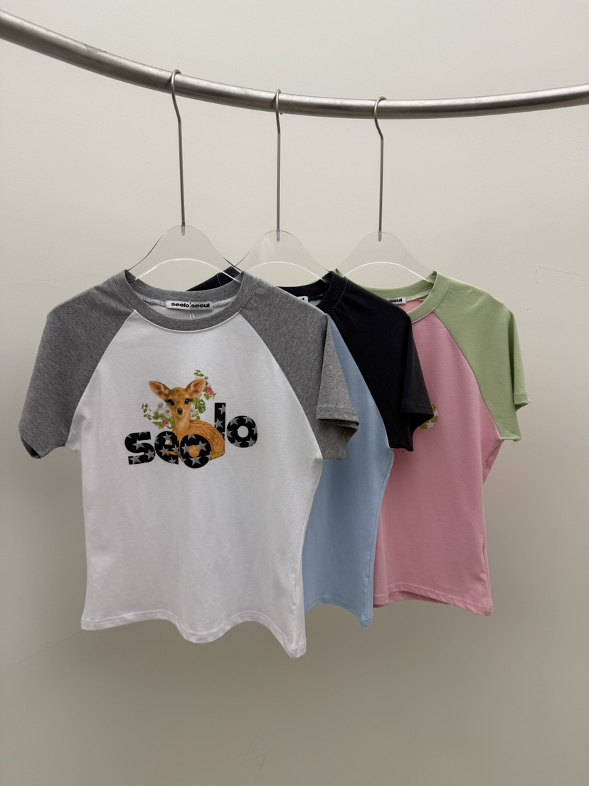 SEOLO韓國直郵女士新品時尚推薦熱賣26夏季職業人氣休閑T恤Seolo seoulT恤