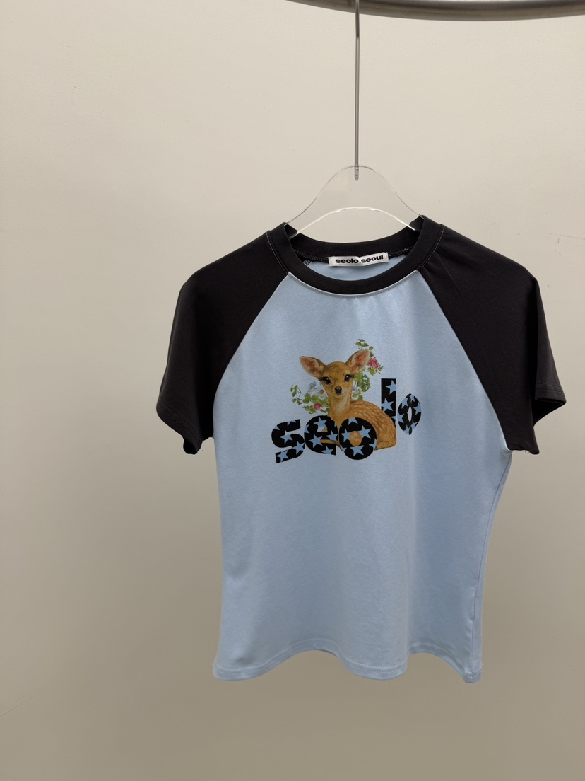 SEOLO韓國直郵女士新品時尚推薦熱賣26夏季職業人氣休閑T恤Seolo seoulT恤圖色1