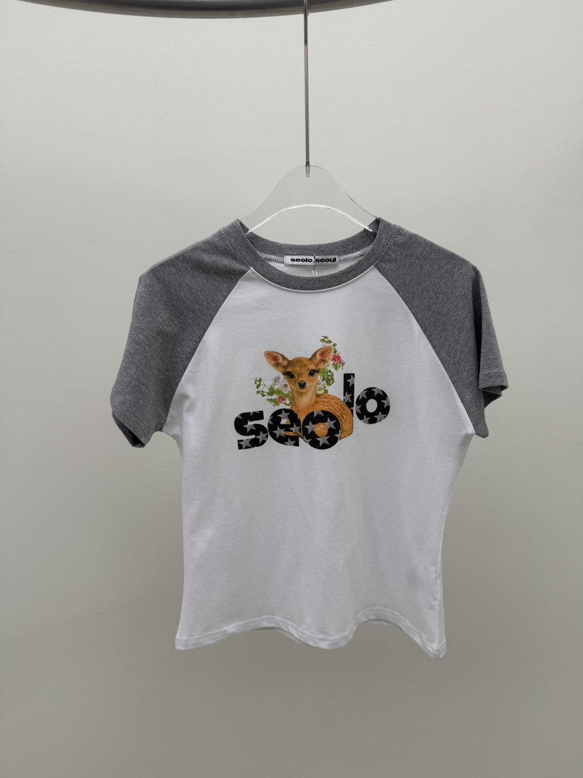 SEOLO韓國直郵女士新品時尚推薦熱賣26夏季職業人氣休閑T恤Seolo seoulT恤圖色2