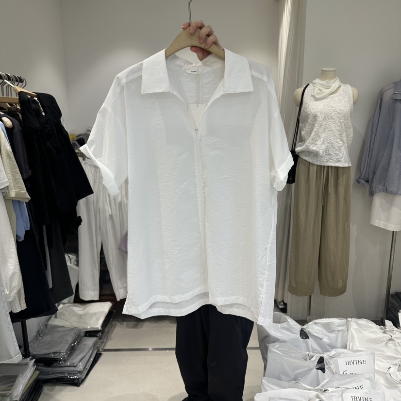 IRVINE韓國直郵實拍女裝新品熱賣職業26夏季26春夏襯衫蕾絲衫IRVINE襯衫/蕾絲衫圖色1