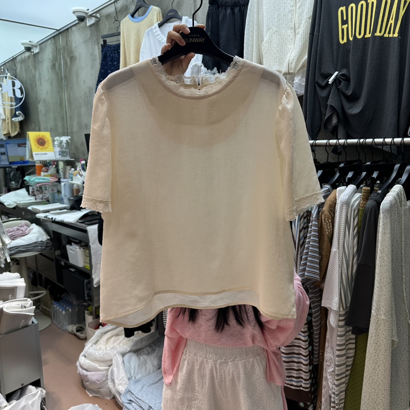 RUNWAY-런웨이韓國直郵女士新品職業推薦26夏季襯衫蕾絲衫RUNWAY襯衫/蕾絲衫圖色1