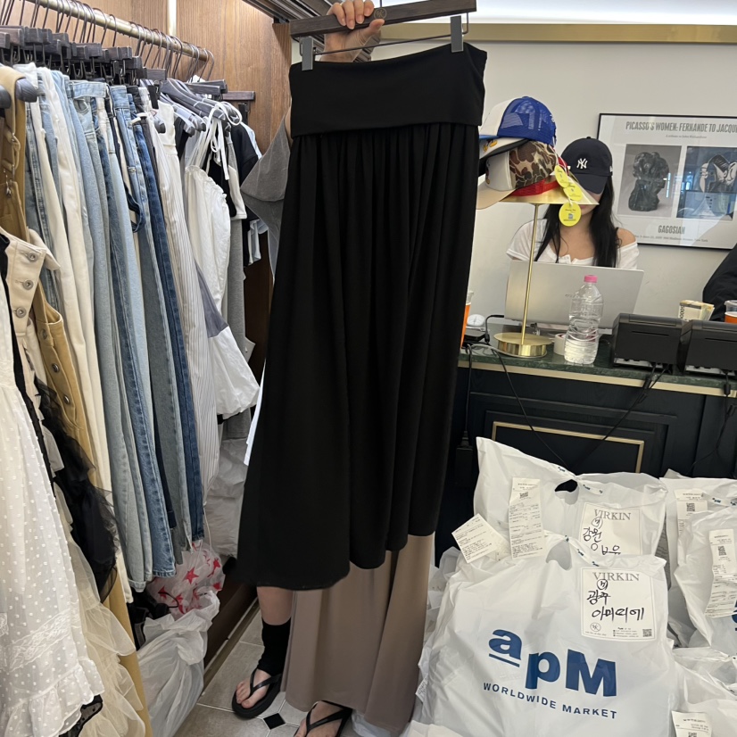 VIRKIN韓國代購女士新品推薦休閑熱賣26春夏26夏季長裙含腰繩VIRKIN長裙圖色3