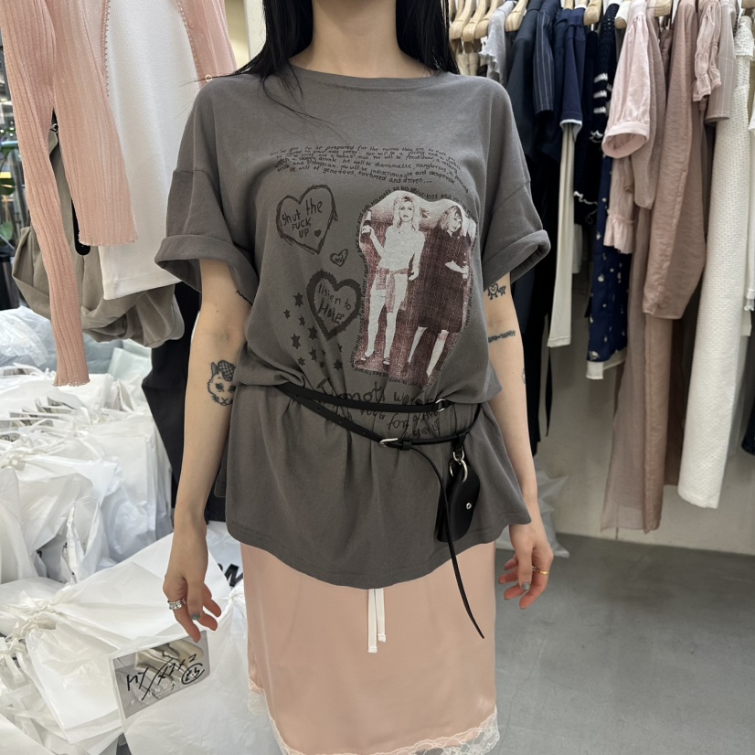 FOUNDATION韓國代購女士新款26夏季休閑職業熱賣T恤不含腰帶FOUNDATIONT恤圖色3