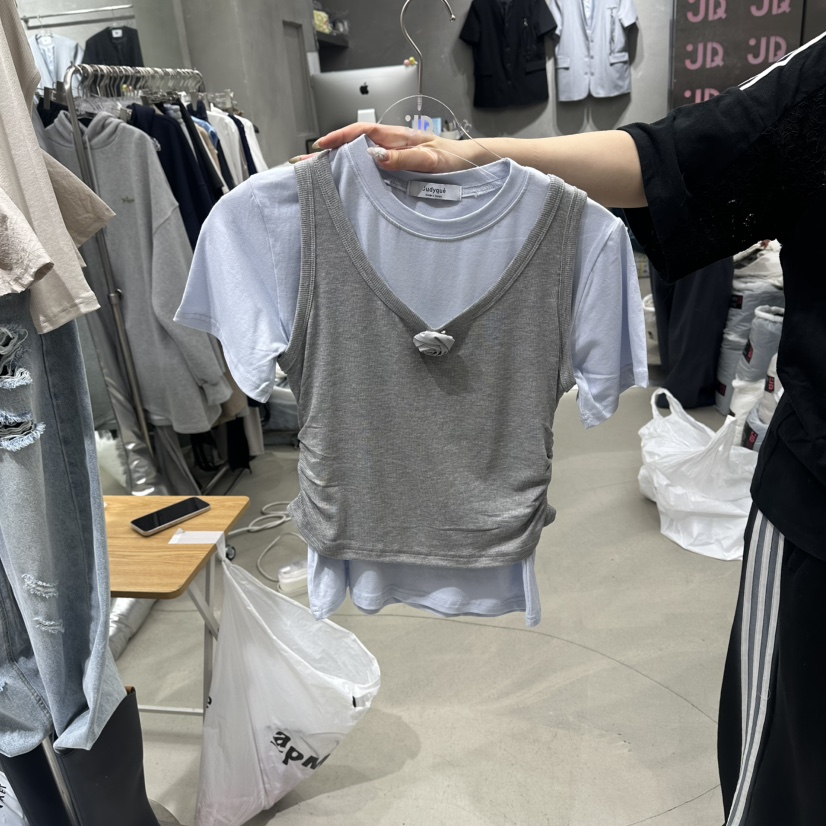 JUDYQUE韓國東大門直郵女裝新品推薦休閑熱賣職業T恤套裝JUDYQUET恤圖色1