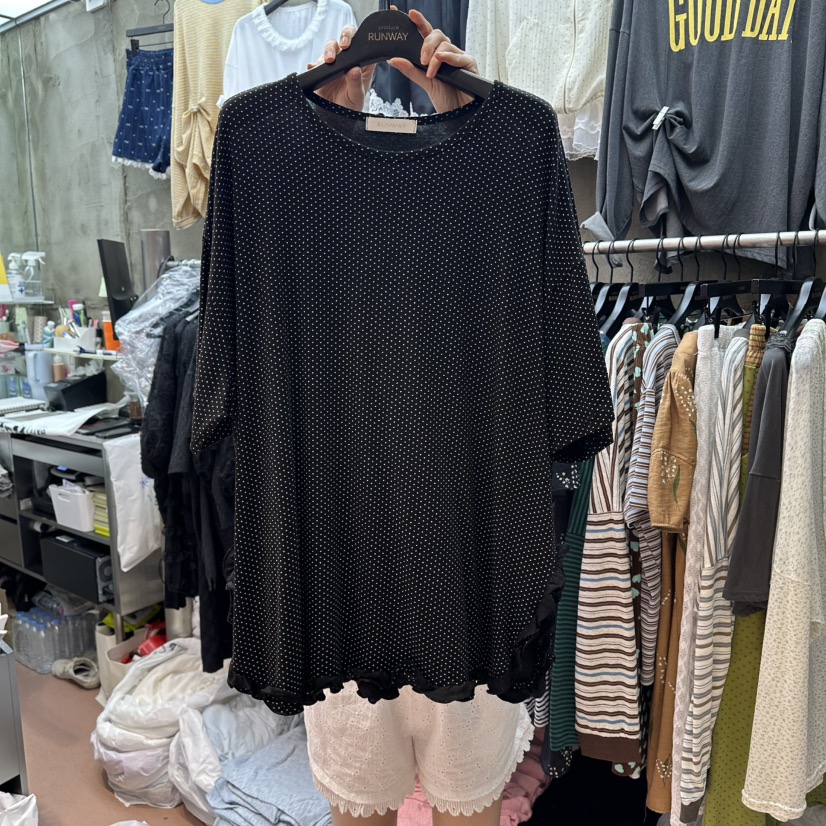 RUNWAY-런웨이韓國東大門直郵女裝新款職業推薦26夏季T恤圓點RUNWAYT恤圖色2