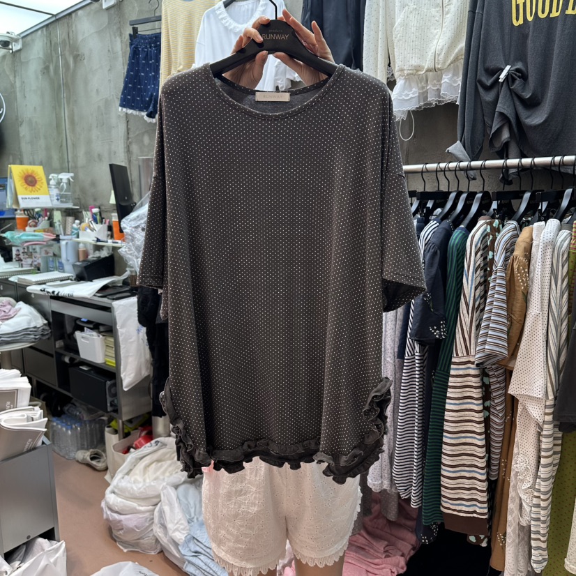 RUNWAY-런웨이韓國東大門直郵女裝新款職業推薦26夏季T恤圓點RUNWAYT恤圖色3