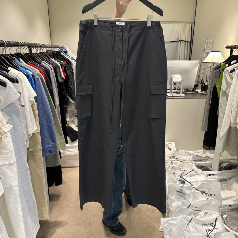 RE STOCK韓國直郵女裝新品職業26夏季休閑推薦休閑褲口袋RE STOCK休閑褲圖色3