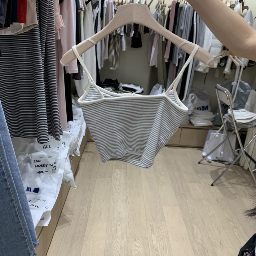 MEMOIRE韓國代購女裝新款26春夏休閑人氣熱賣吊帶背心條紋MEMOIRE吊帶/背心